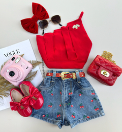 Conjunto jeans Cerejinha