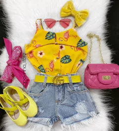 Blusa Flamingo amarela