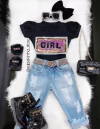 Blusa paetê Girl