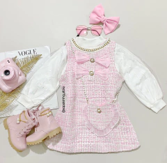 Vestido tweed com blusa Premium Bia