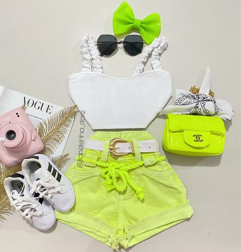 Short jeans collor com cordinha