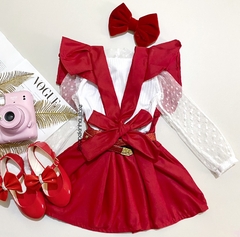 Conjunto vestido com blusa laço Livia - comprar online