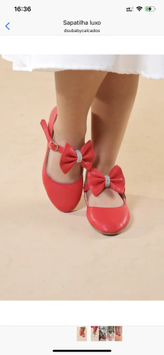 Sapatilha Vermelha laço premium na internet