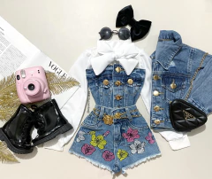 Conjunto 3 peças jeans Bia - comprar online