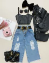 Calça jeans Pantalona