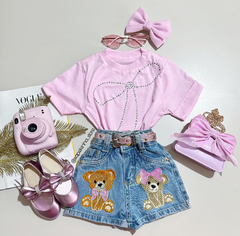 Conjunto jeans ursinho lacinho