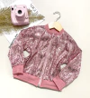 Jaqueta Bomber paetê rose