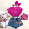 Short jeans bordado Tropical