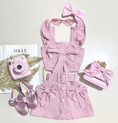 Conjunto linho laço Celina