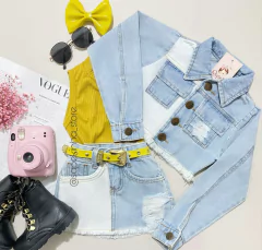 Conjunto jaqueta e saia jeans Bia - comprar online