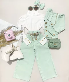 Conjunto jaqueta e calça jeans collor