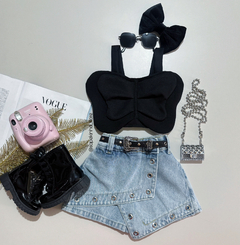Short saia jeans Street