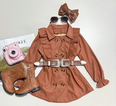 Vestido courino Marrom