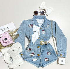 Conjunto Jeans bordado Hello Kitty - comprar online