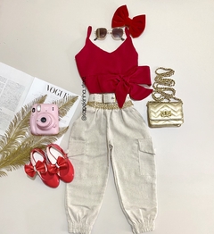 Conjunto Mile com cinto linho