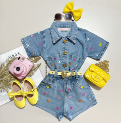Conjunto Jeans bordado Love - comprar online