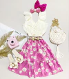 Saia Floral pink Midi