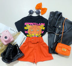 Short linho com cinto