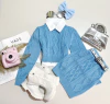 Conjunto Tricô Lavínia azul