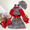 Conjunto 4 peças cachecol xadrez
