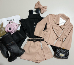 Conjunto Jaqueta e short saia courino - comprar online