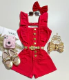 Macaquinho jeans Red