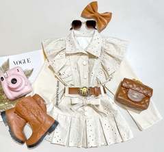Conjunto jaqueta e short saia courino Bia - comprar online