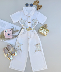 Conjunto Jeans Off Strass