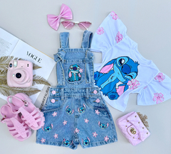 Conjunto jeans Stitch Florzinha