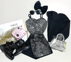 Conjunto 3 peças paetê Isadora