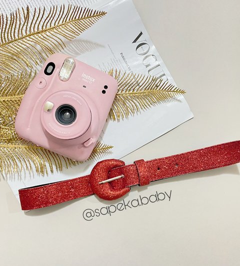 Cinto vermelho gliter