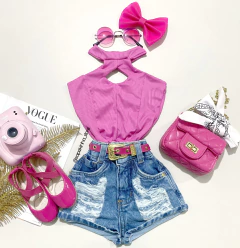 Conjunto Jeans Com Body Lanny