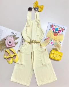 Macaquinho longo jeans color Yellow