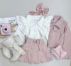 Conjunto jaqueta e short saia com cinto