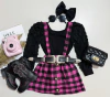 Conjunto salopete xadrez
