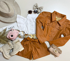Conjunto jaqueta e short courino - comprar online