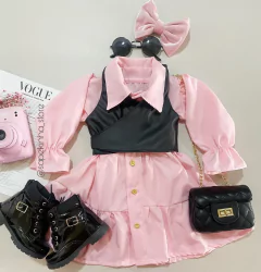 Chemise com cropped courino