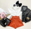 Short linho com cinto Lara