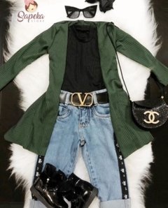 Cardigan malha canelada - comprar online