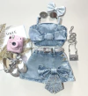 Conjunto jeans laço