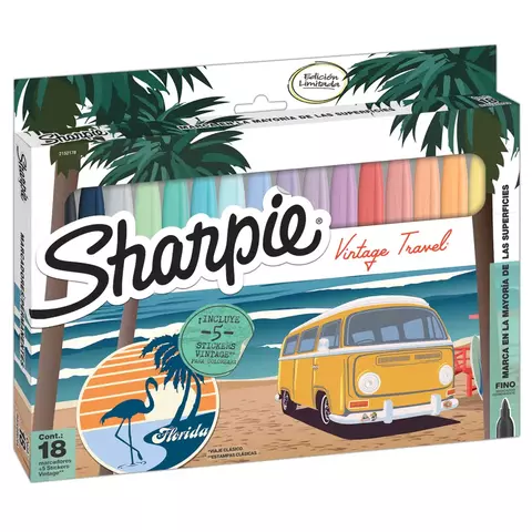 Marcador Sharpie fino x18 vintage - comprar online