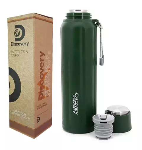 Termo Discovery Verde Acero Inoxidable - Doble Capa Frio Calor Mate Agua 750ml