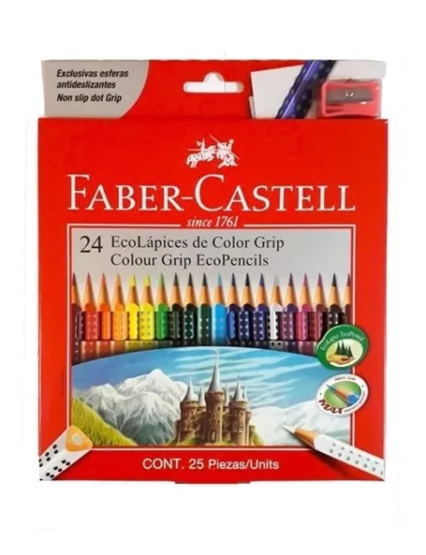 Lápices de colores grip x24 Faber-Castell