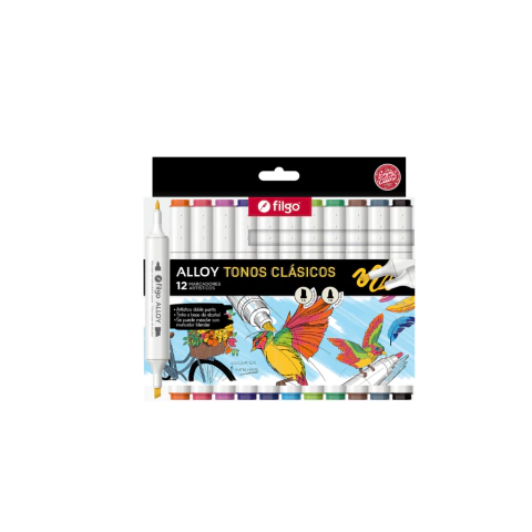 Marcadores artísticos Filgo Alloy x12 tonos Clásicos - comprar online