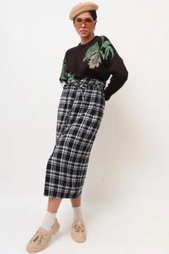 saia xadrez cintura alta amarracao na internet