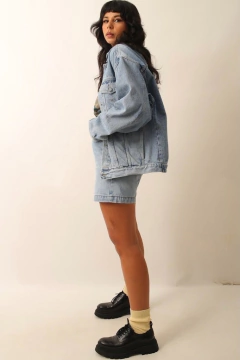 Jaqueta jeans bordado Hang Loose - loja online