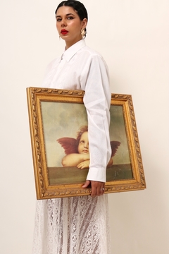 Camisa branca renda vintage frete algodão na internet