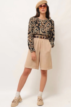 camisa manga longa estampada vintage - comprar online