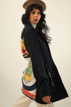 parka azul marinho estampa costas