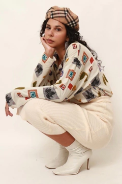 Blusa estampa selos vintage 90´s